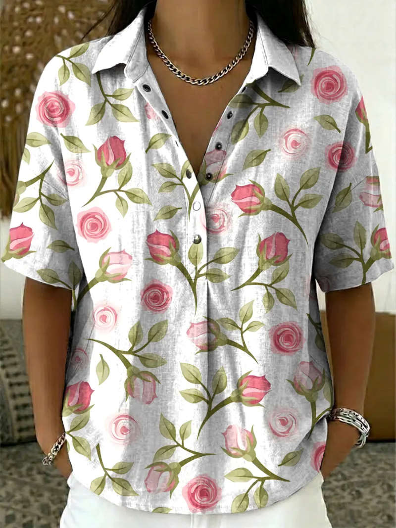 Sanne – Kukkaprintillä varustettu paita