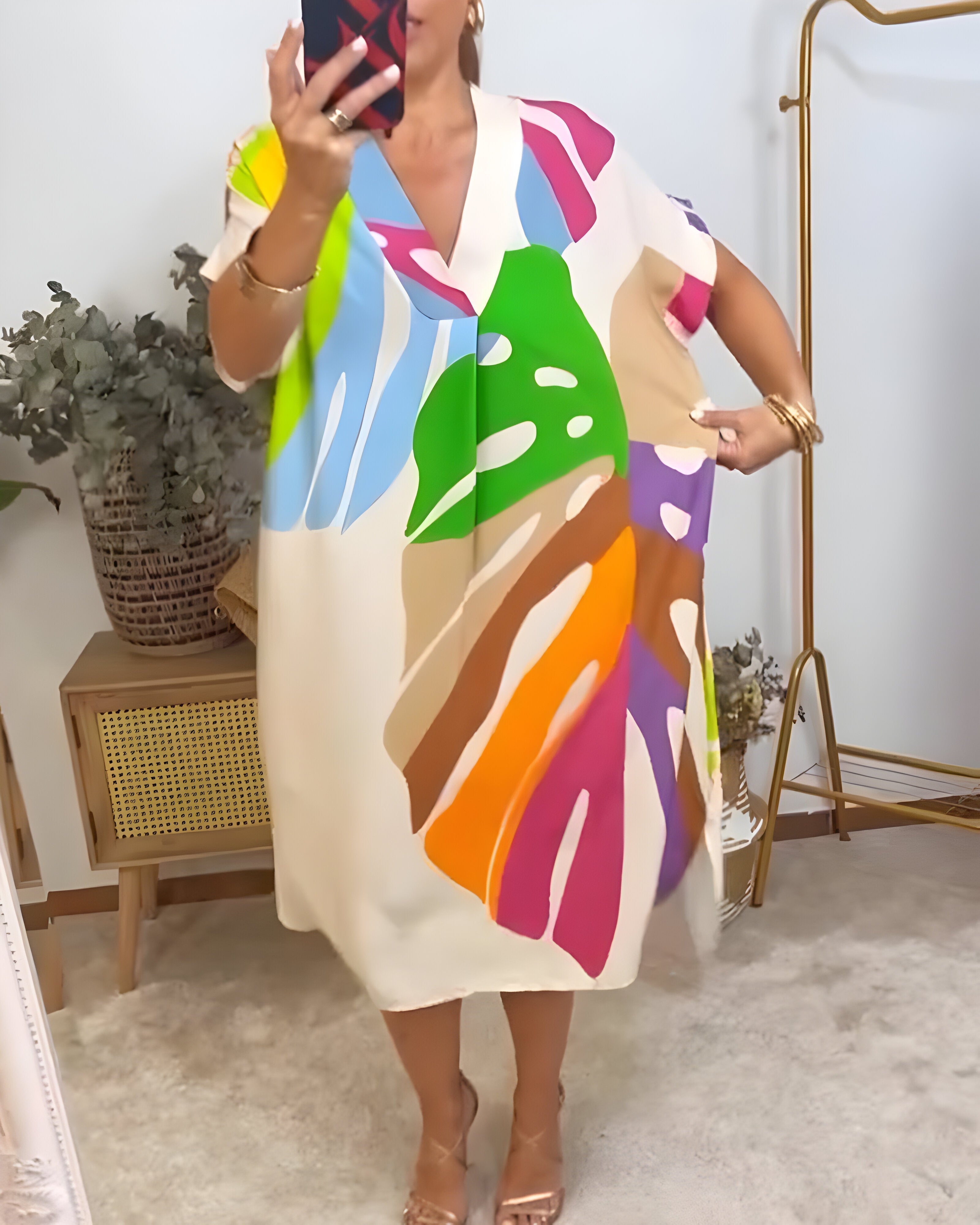 Rosaline™ - Värikäs rento mekko