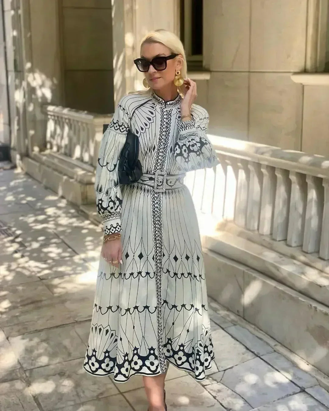 Eulalia - Retro Pystykaulus Boho Mekko