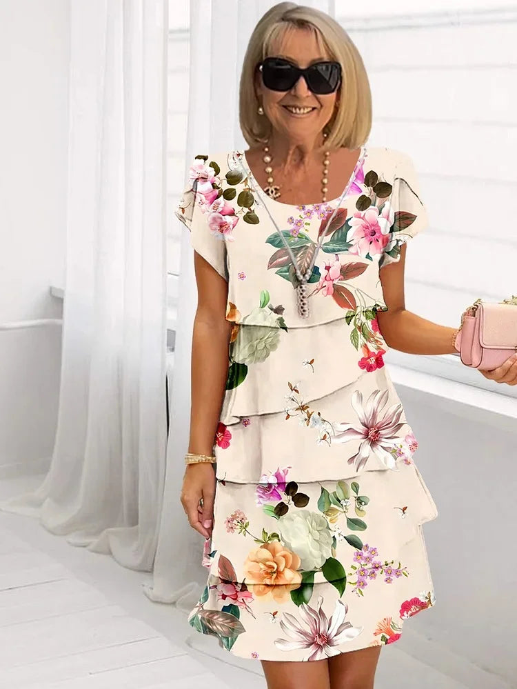 Isabel - Tyylikäs Kukallinen Maxi Mekko